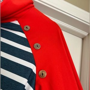 NWOT - Orange and Blue Top